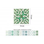 Csempe matrica - Green Vintage Mosaic Tiles – French - 24 drb - 15x15 cm